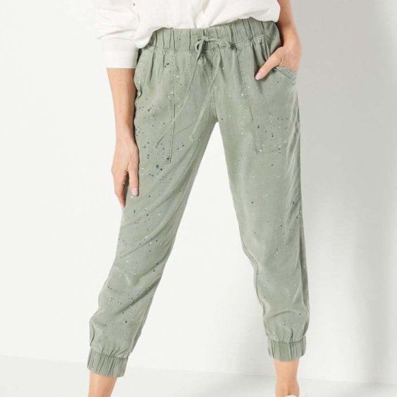 Pants - Burnt Sage Painted Dot Tencera Joggers